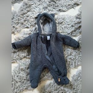 Carters - Blue Zip Bear Fleece - Newborn